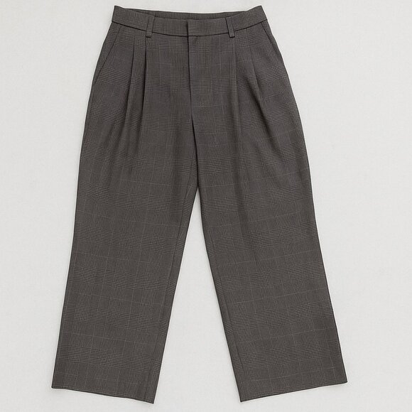 NWT ALC Franklin Tweed Pants Wool Blend Plaid Brown Charcoal Check Size 4 - Picture 3 of 9
